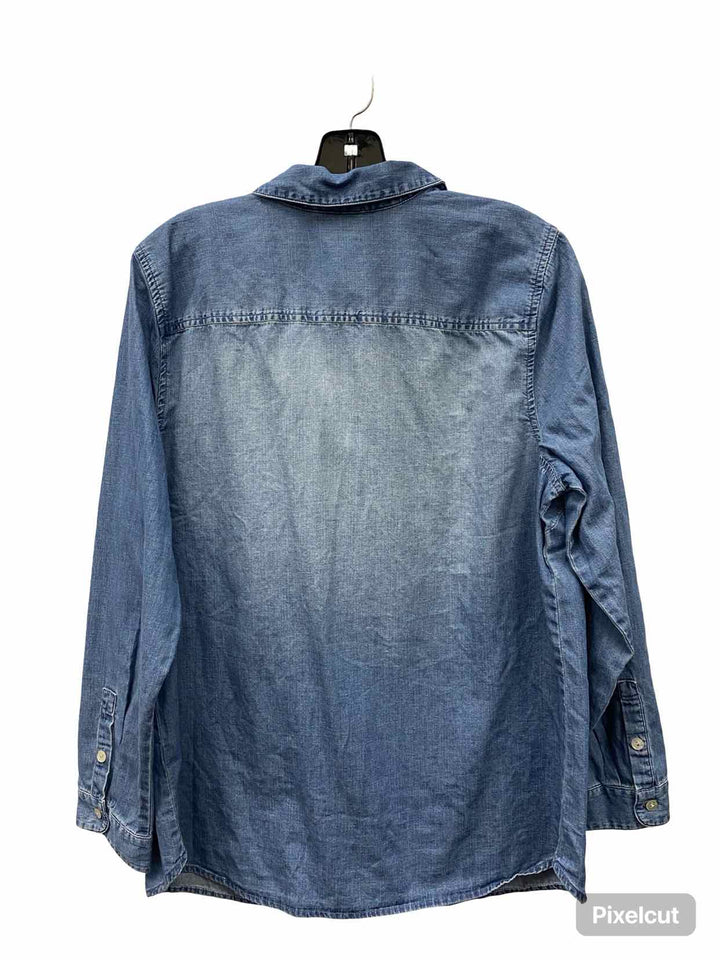 J Jill Size L Blue NWT Long Sleeve Shirts