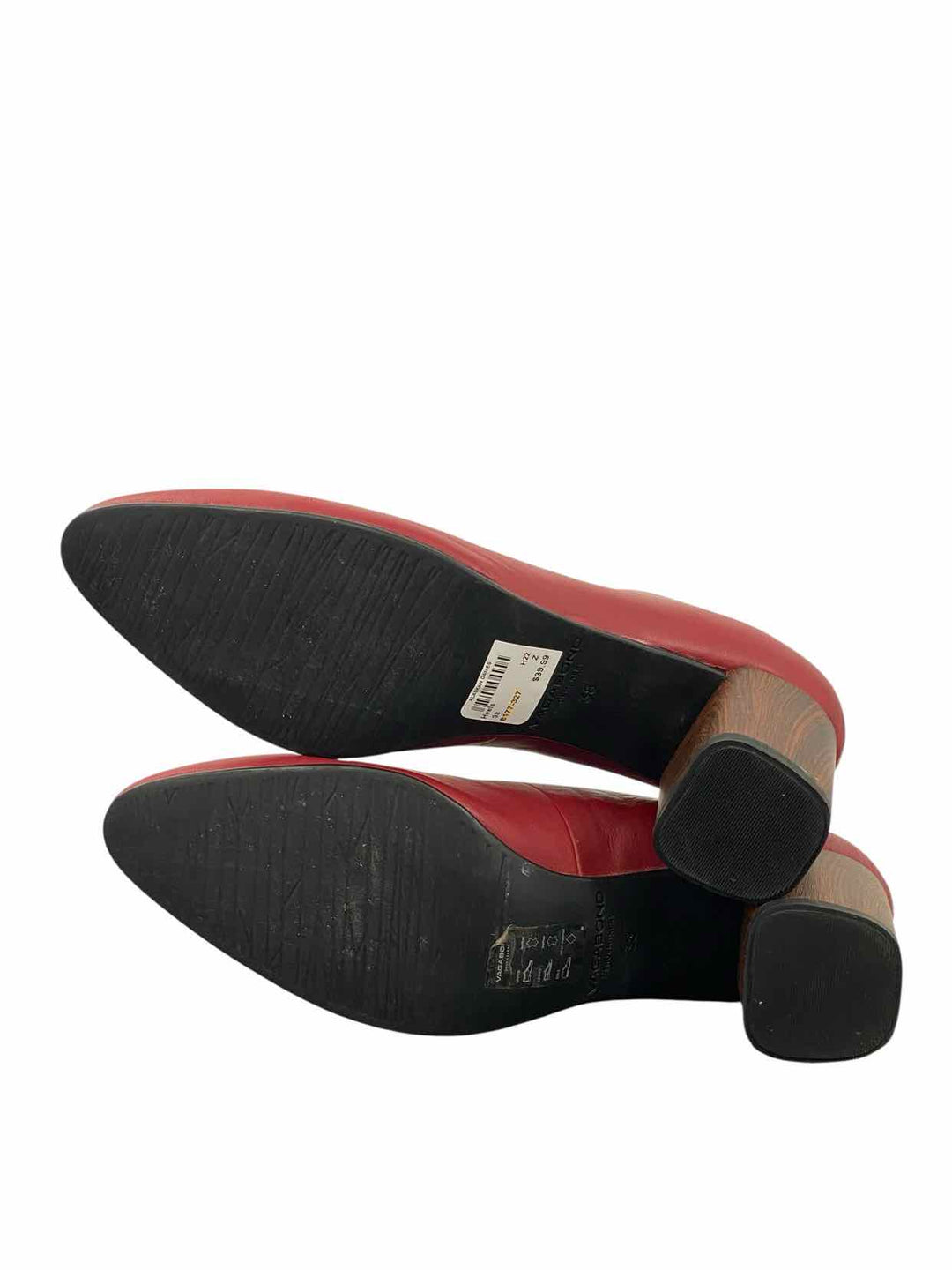 Vagabond Shoe Size 38 Red Leather Heels