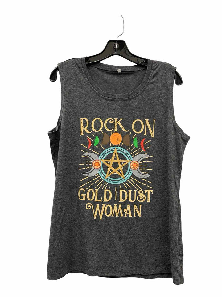 Fleetwood Mac Size L Grey Graphic Print Tank Top