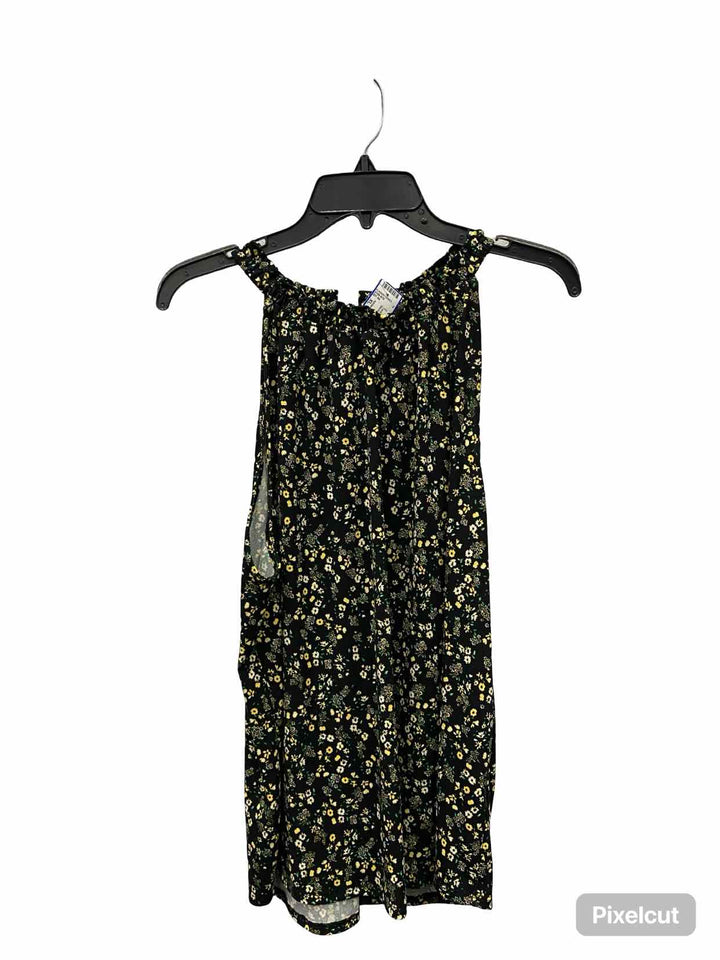 Adriana Papell Size XL Black Yellow Floral Tank Top