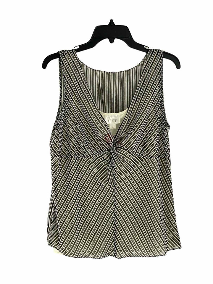 Loft Size 14 Cream Black/White Stripes Tank Top