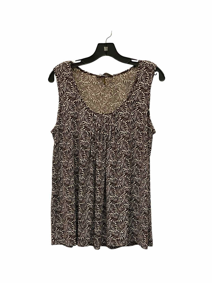Tommy Bahama Size L Brown White Print Tank Top
