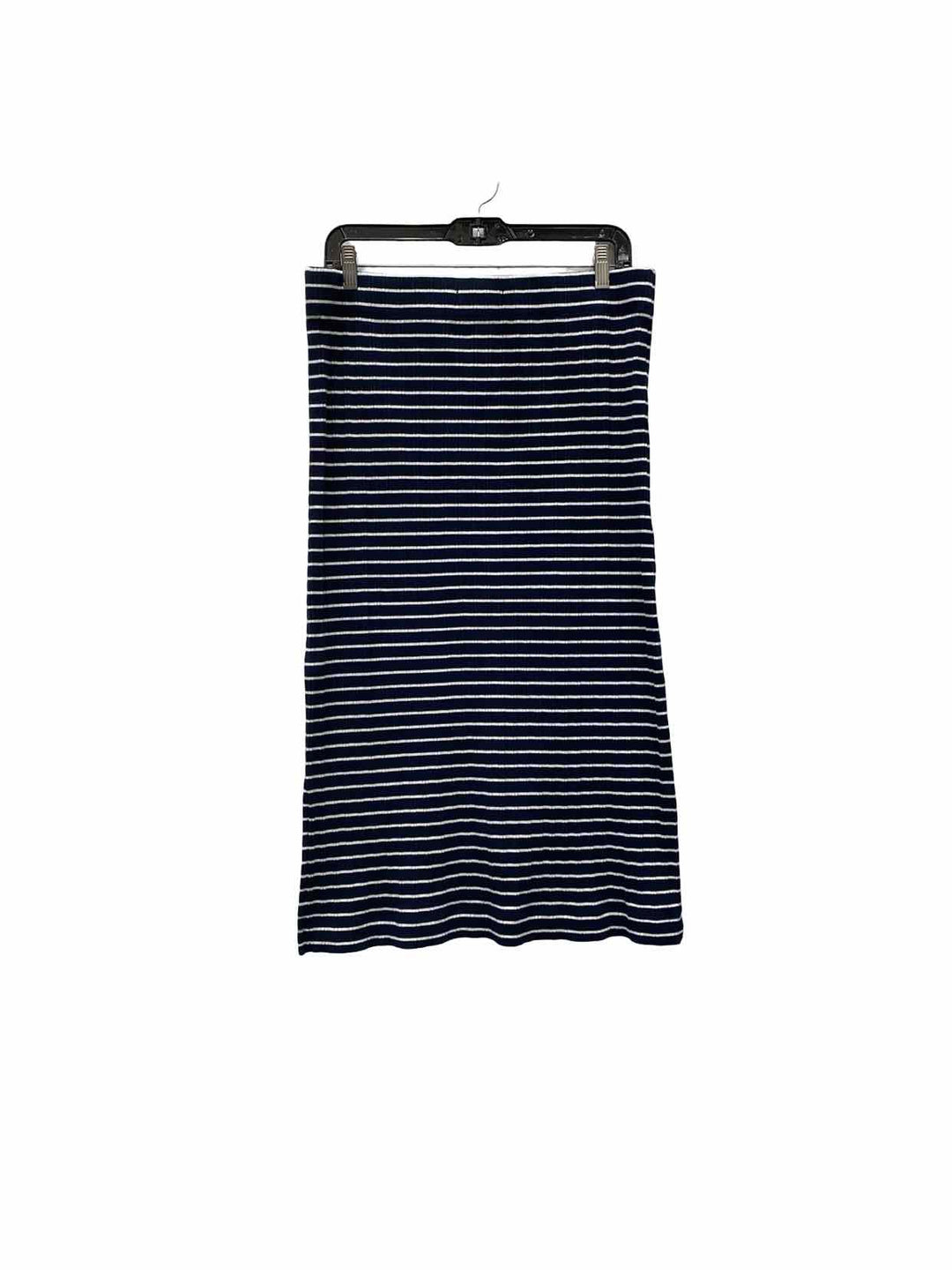Banana Republic Size L Navy Blue White Striped Skirt