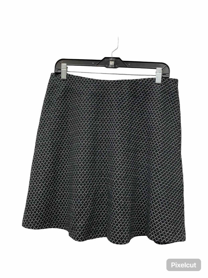 Loft Size M Black White zigzag Skirt