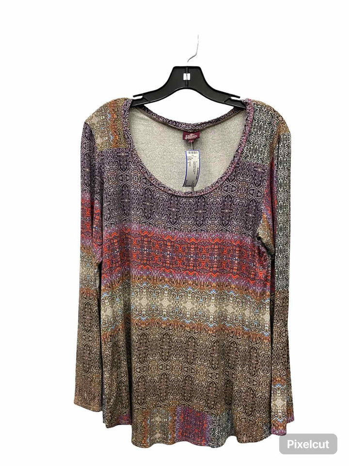 Salaam Size L Multi-Color Print Long Sleeve Shirts