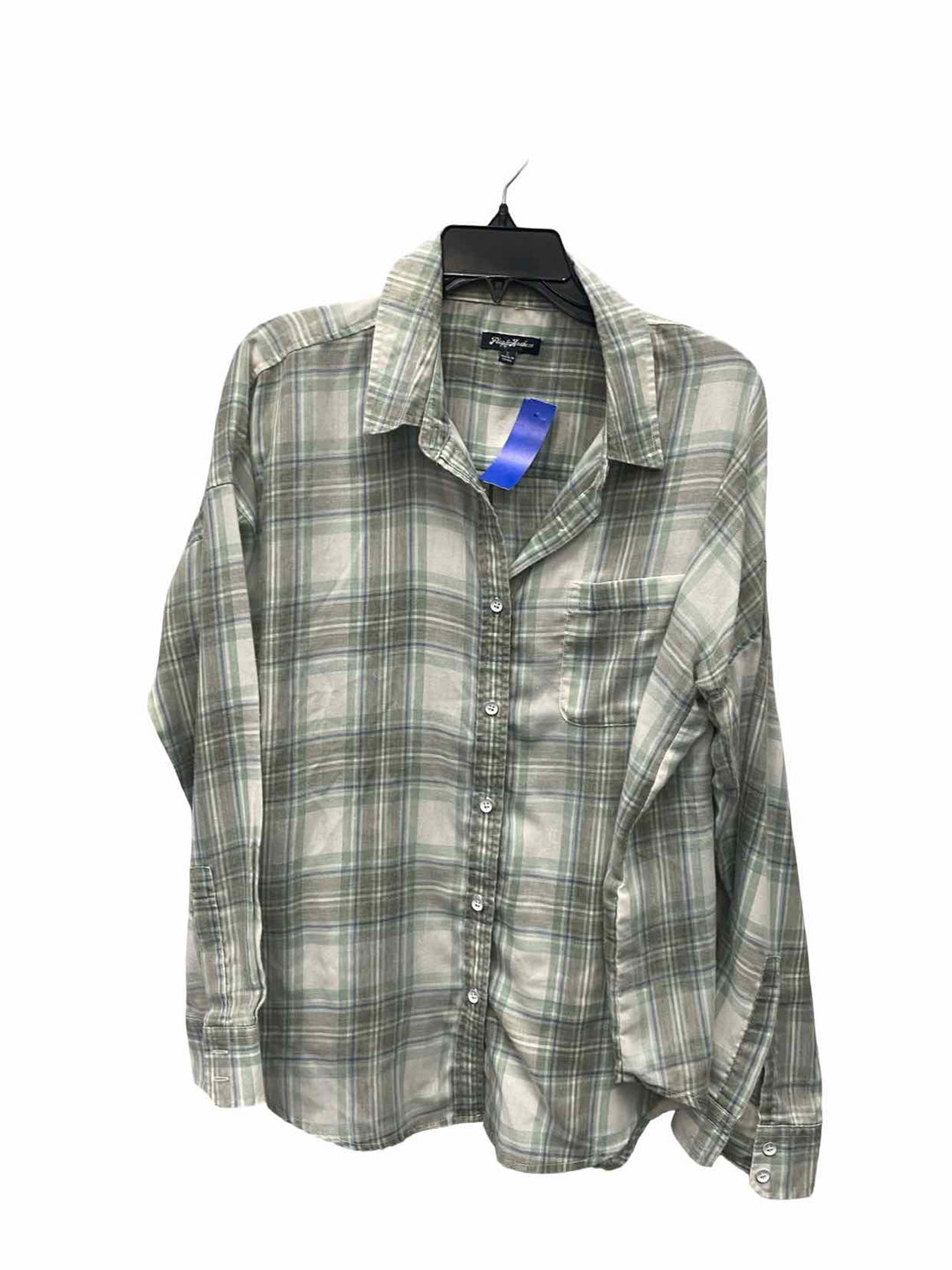 Flag & Anthem Size L Green Beige Plaid Long Sleeve Shirts