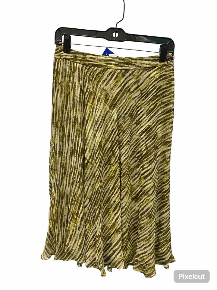 Jones New York Size 6 Yellow Print 100% silk Skirt