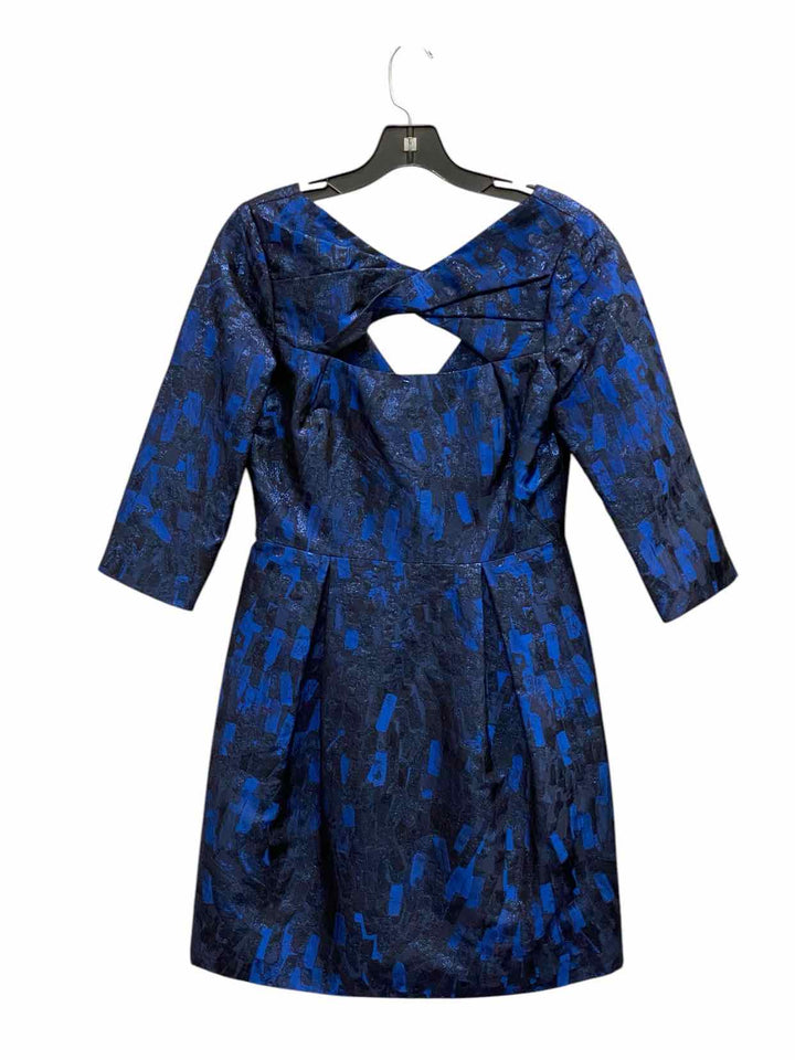 Lela Rose Size 6 Blue Black Brocade Dress