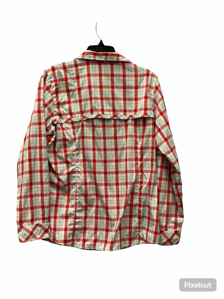 Columbia Size XL Blue Red Plaid Long Sleeve Shirts
