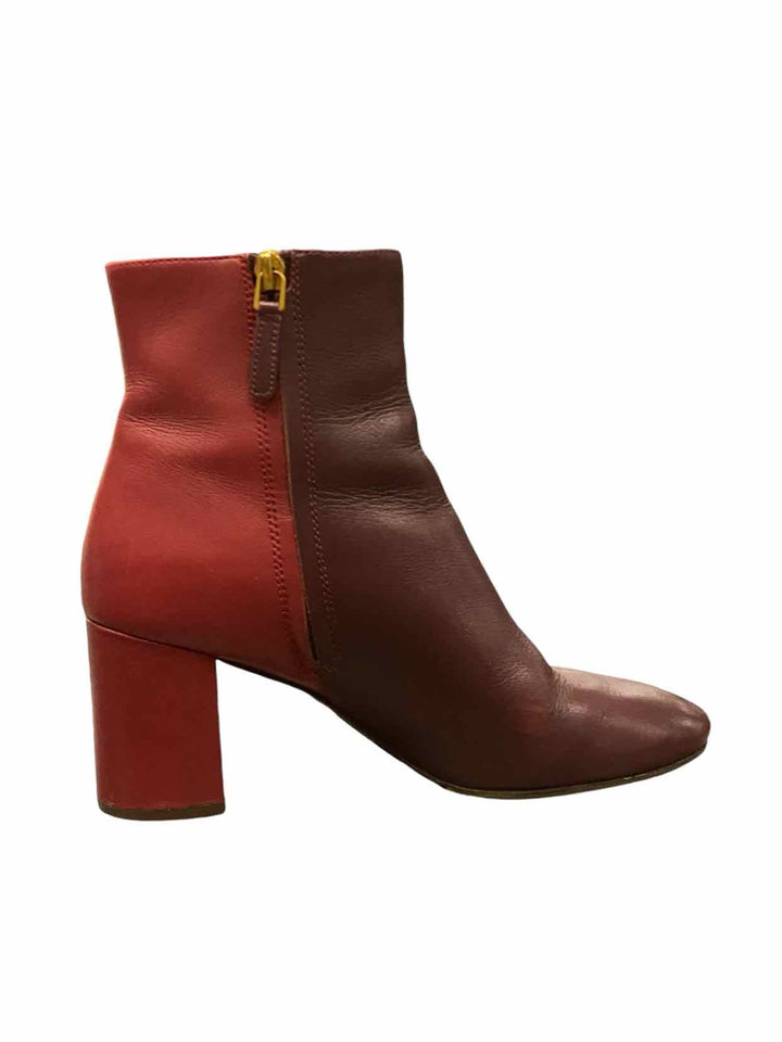 Tory Burch Shoe Size 6.5 Red Two tone Leather Heeled Boots(Ankle)