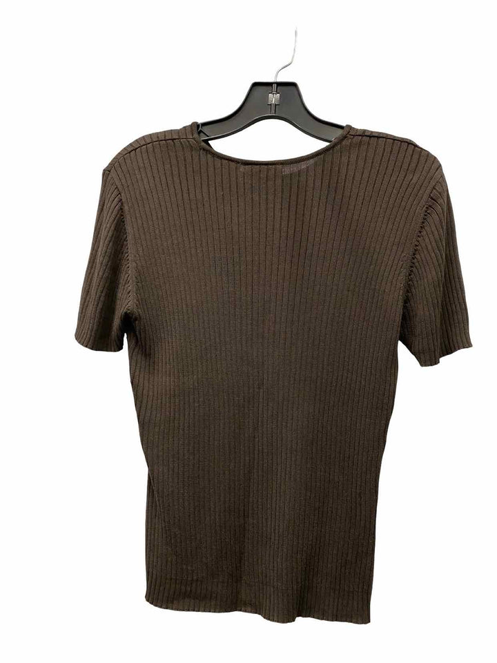 Preview Size L Brown Silk Short Sleeve Shirts