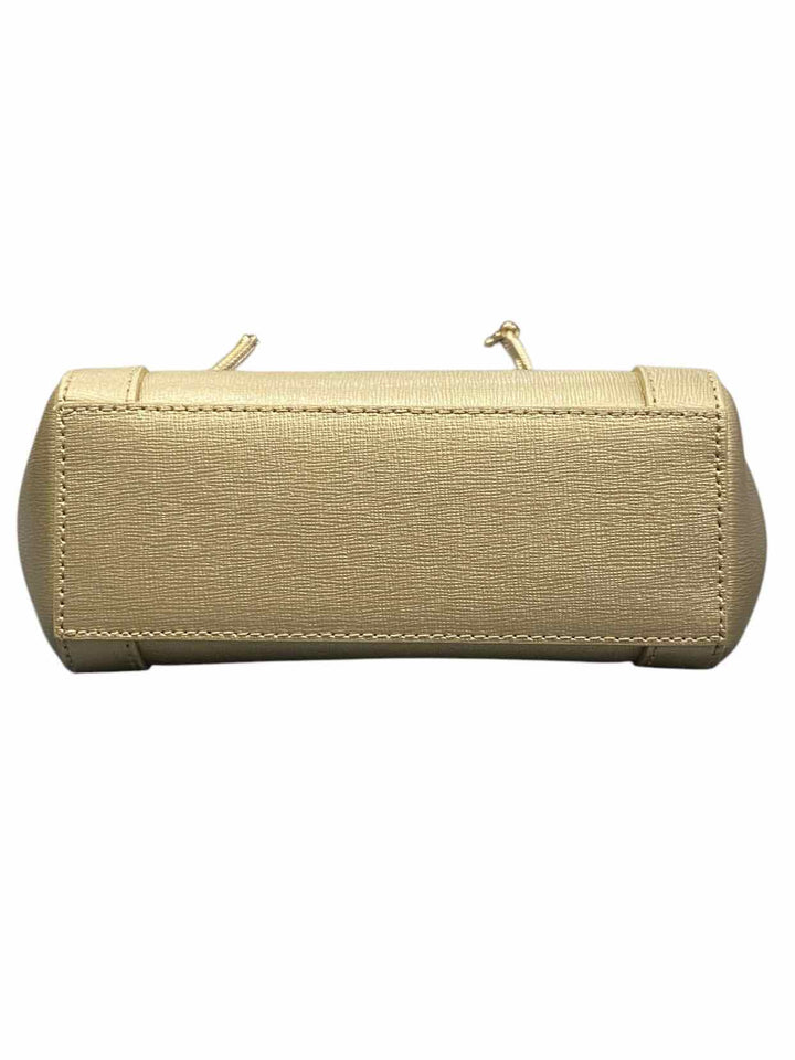 Furla Ginevra Leather Mini Crossbody Gold Purse