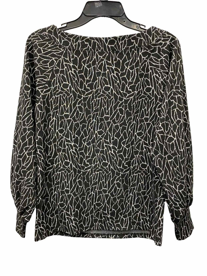 Bobeau Size XS Black White Print Long Sleeve Shirts
