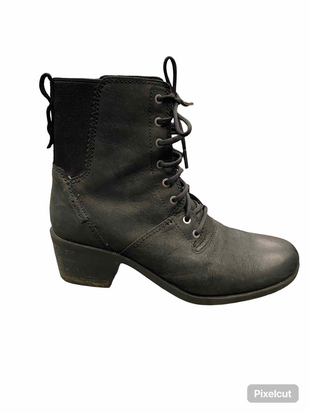 Teva Shoe Size 10 Black Leather Anya Lace Up Boots(Ankle)