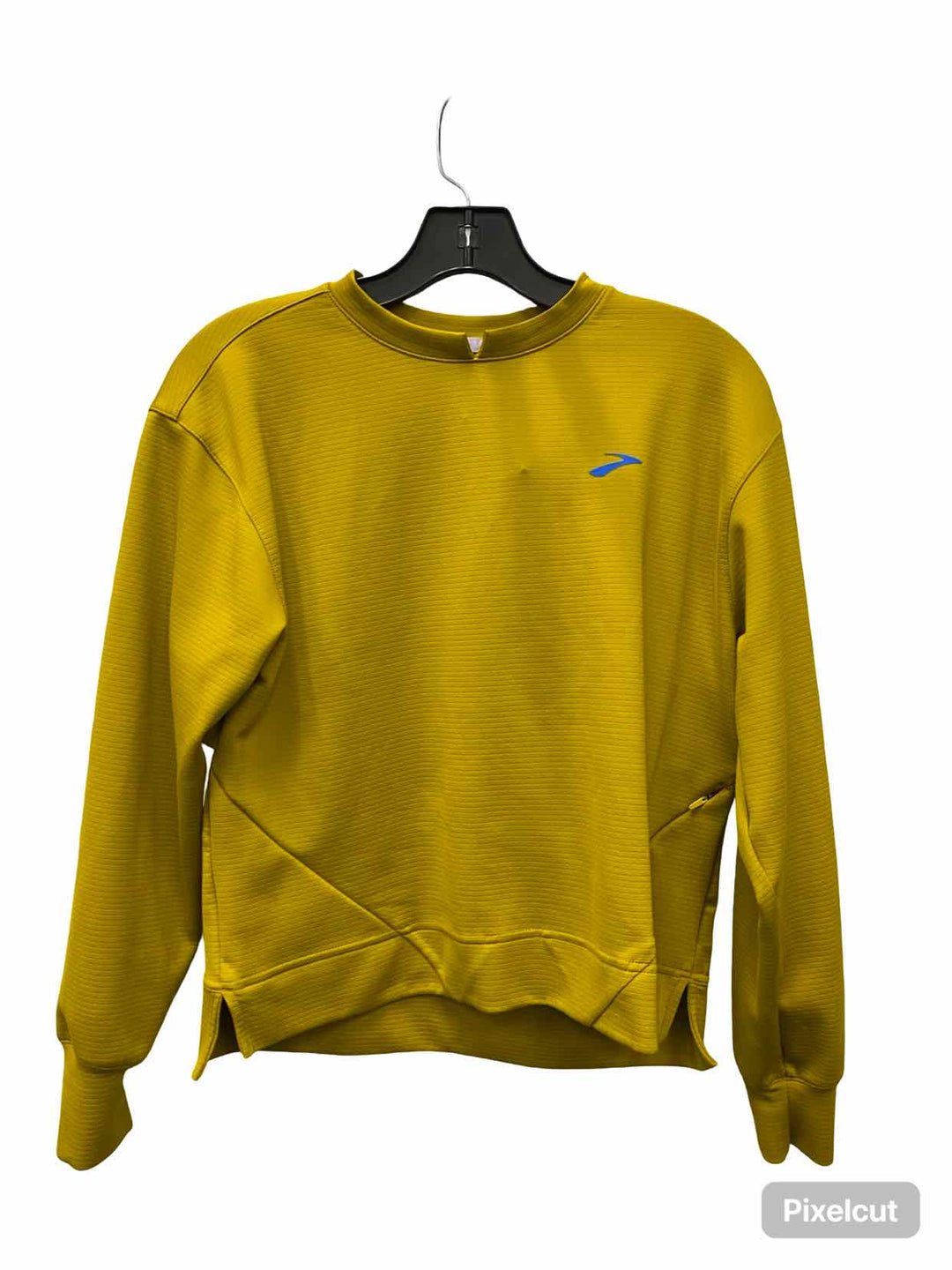 Brooks Size S Yellow Ribbed Sweatshirt