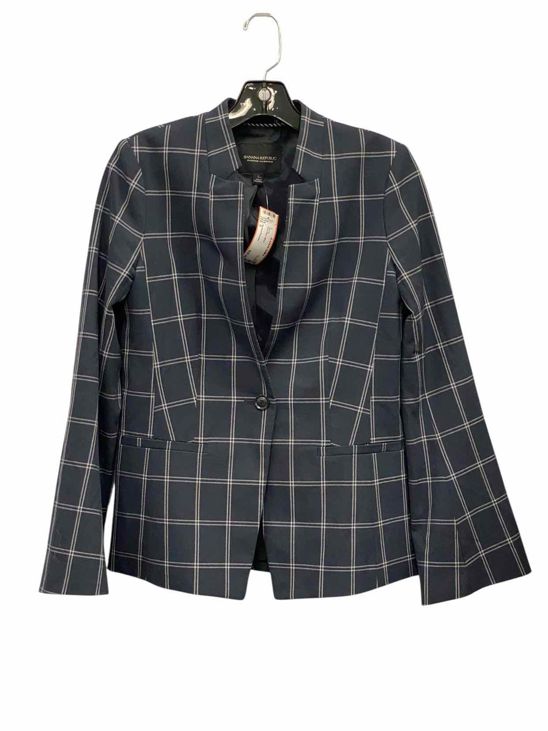 Banana Republic Size 0 Navy Blue White Blazer