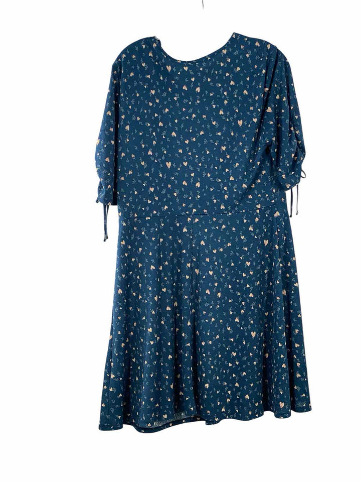 Lauren Conrad Size Large Blue Green Hearts Dress