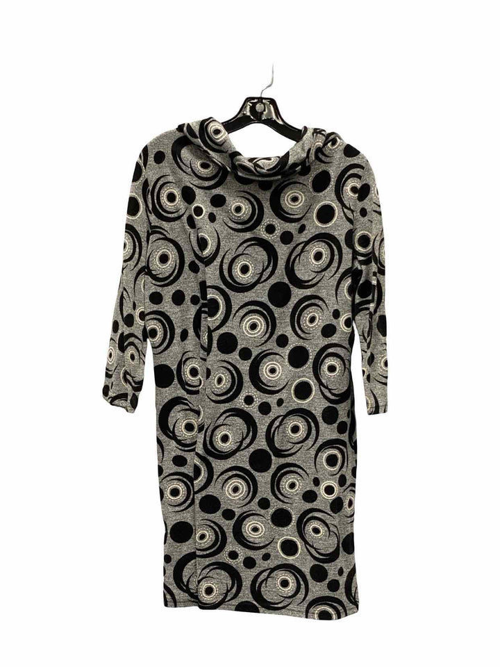 Joseph Ribkoff Size 16 Gray Black Print Dress