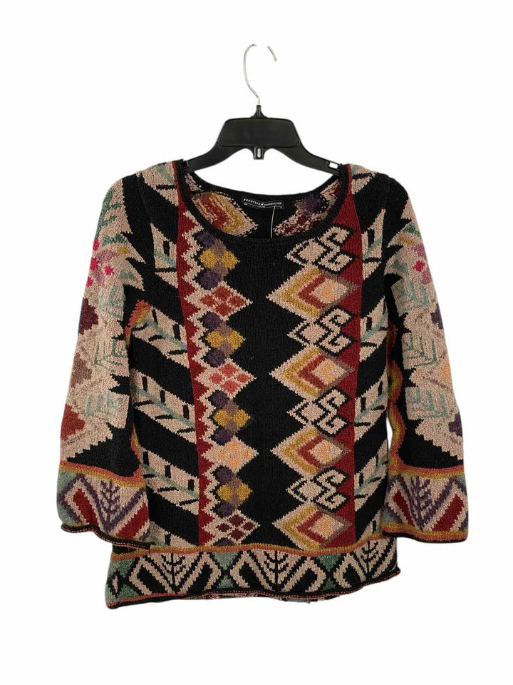 Peruvian Connection Size S Black Multi Sweater