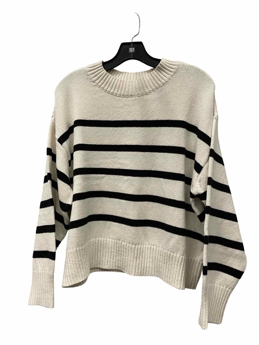 Lou & Gray Size M White Black Striped Sweater