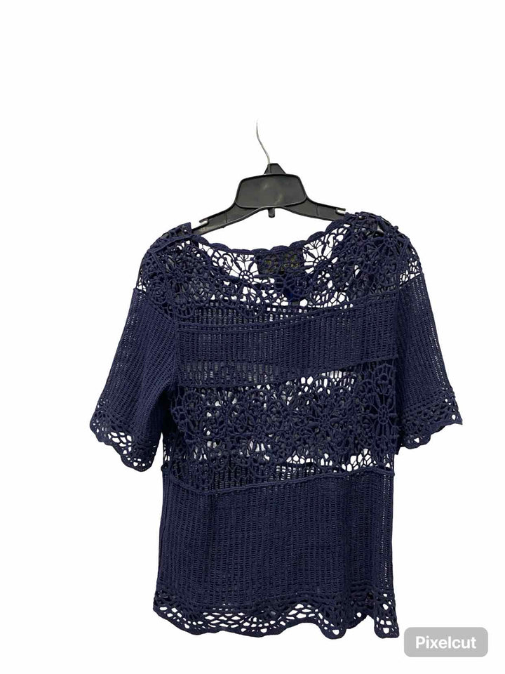 James Coviello Size XS Blue Lace 100% cotton Short Sleeve Shirts