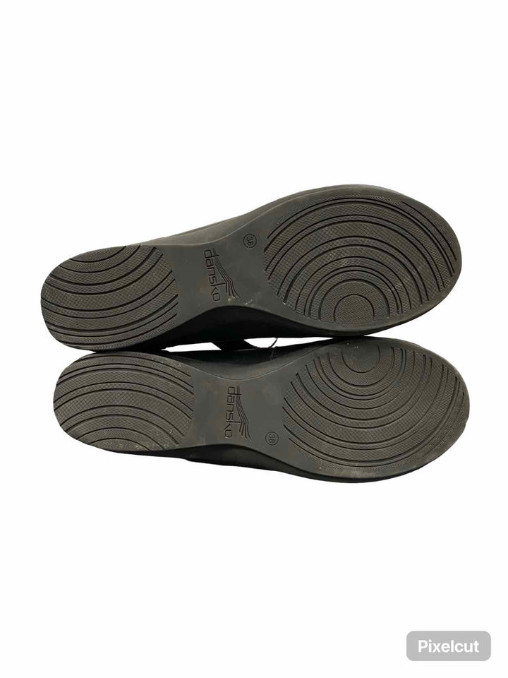 Dansko Shoe Size 38 Black Leather Audrey Mary Jane Flats