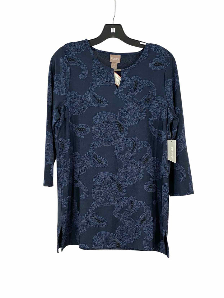Chico's Size 1X Blue Long Sleeve Shirts
