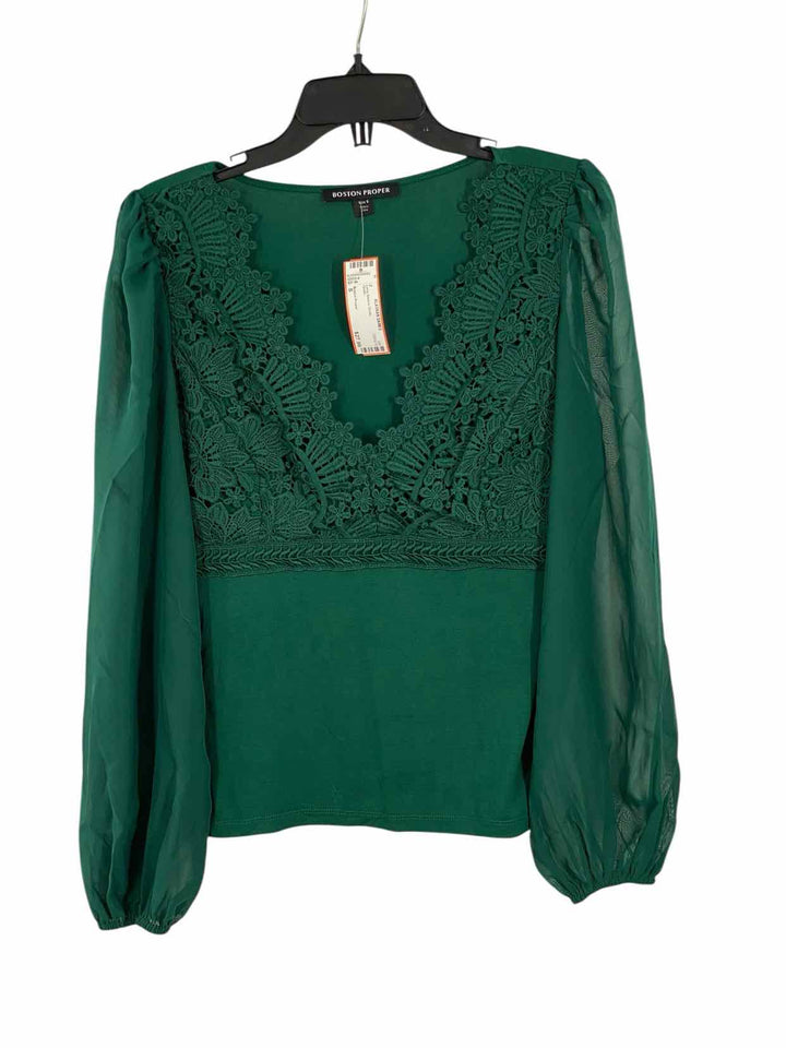Boston Proper Size S Green Long Sleeve Shirts