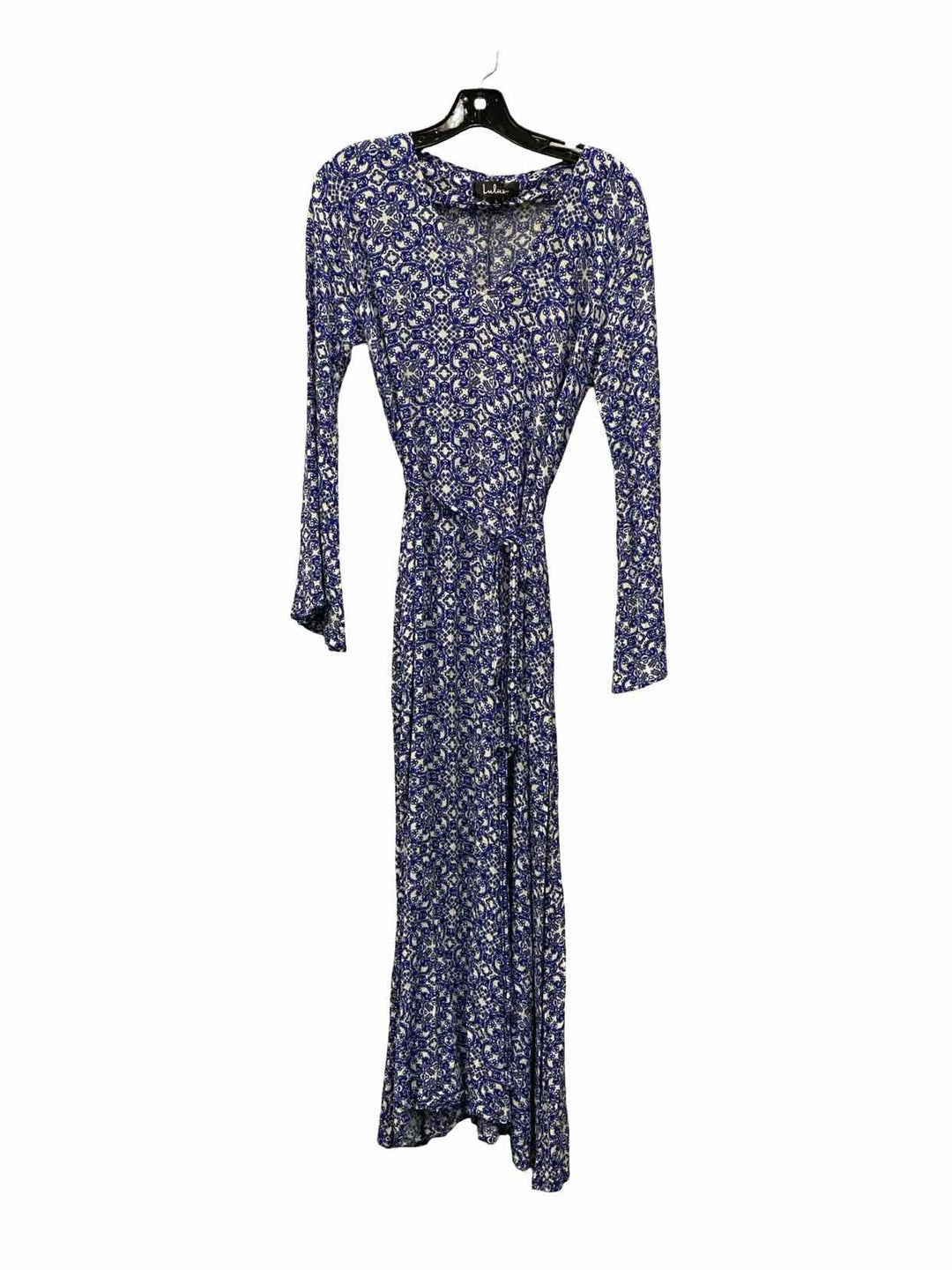 Lulus Size L Blue White Print Dress