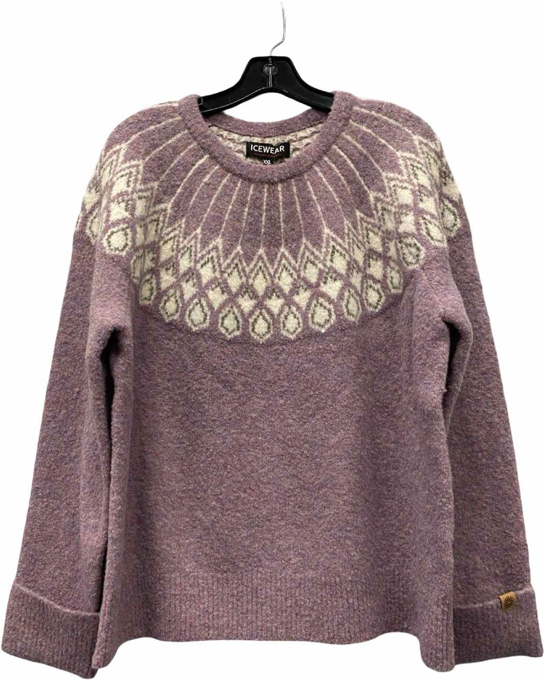 ICEWEAR Size XXL Purple White Print Sweater