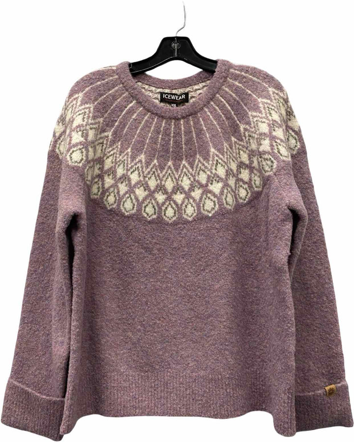 ICEWEAR Size XXL Purple White Print Sweater