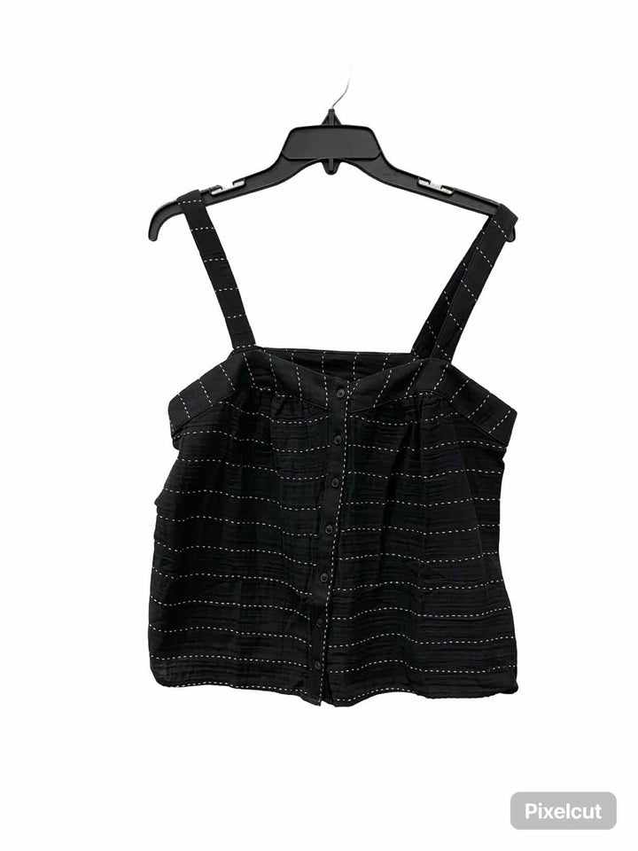 PrAna Size M Dark Grey White Dashes Tank Top