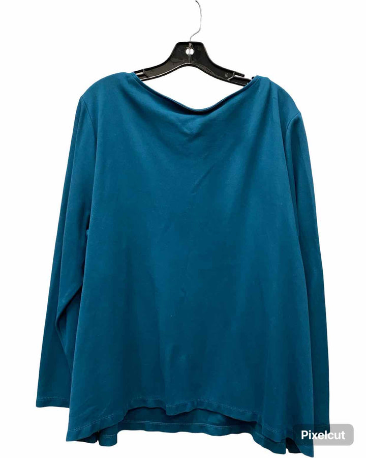 J Jill Size 3X Blue Long Sleeve Shirts