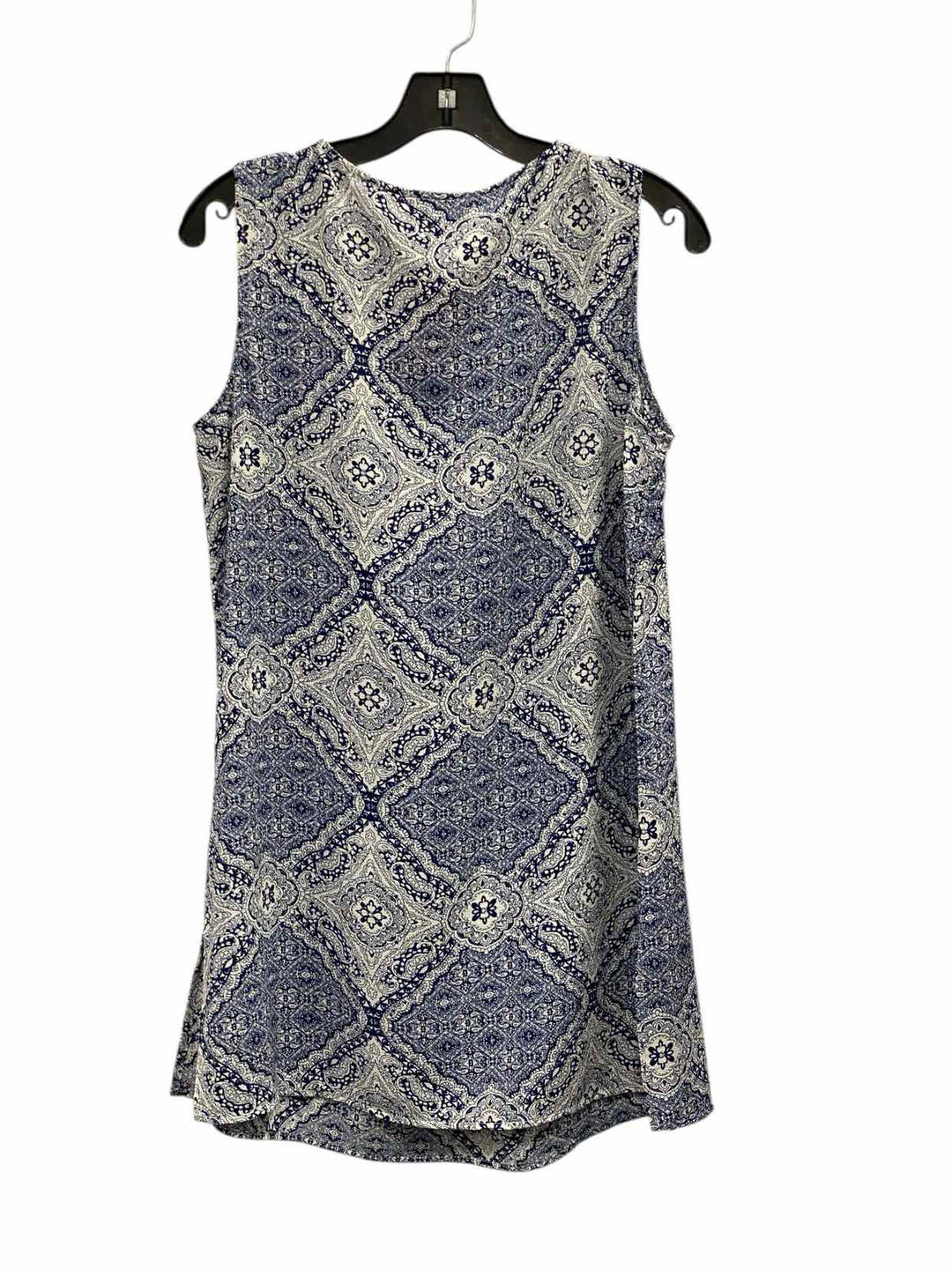 Bobeau Size M Blue White Print Tank Top