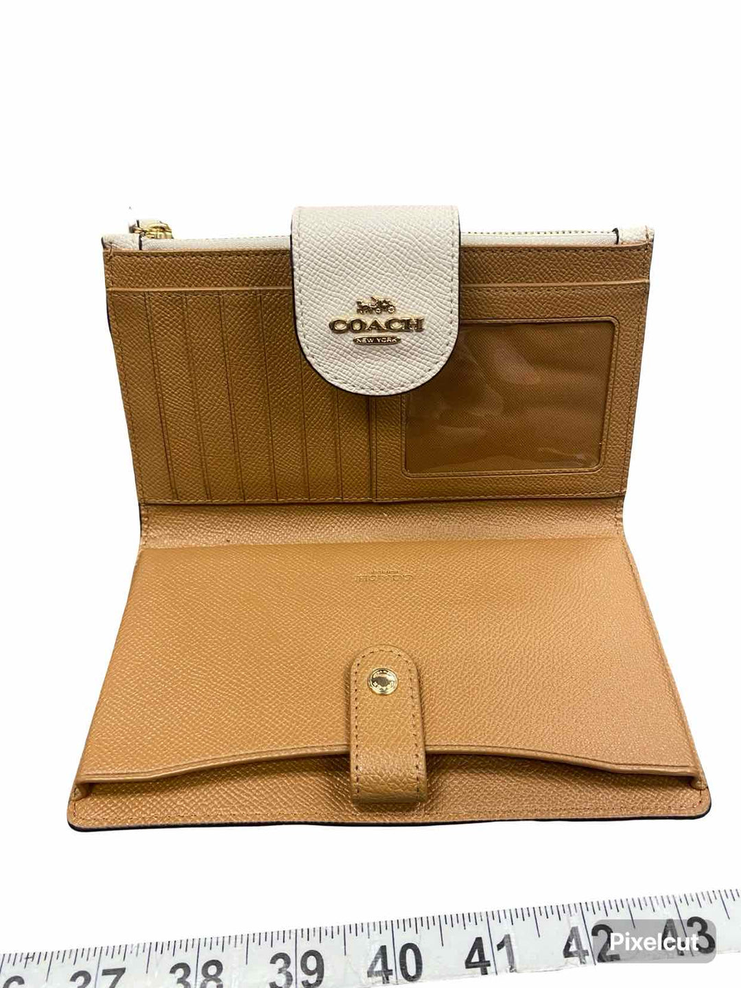 COACH Chalk/Gold Phone Wallet