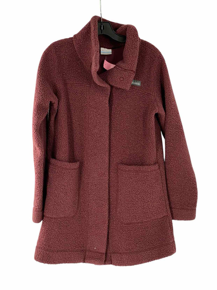 Columbia Size S Burgundy Fleece Coat(Long)