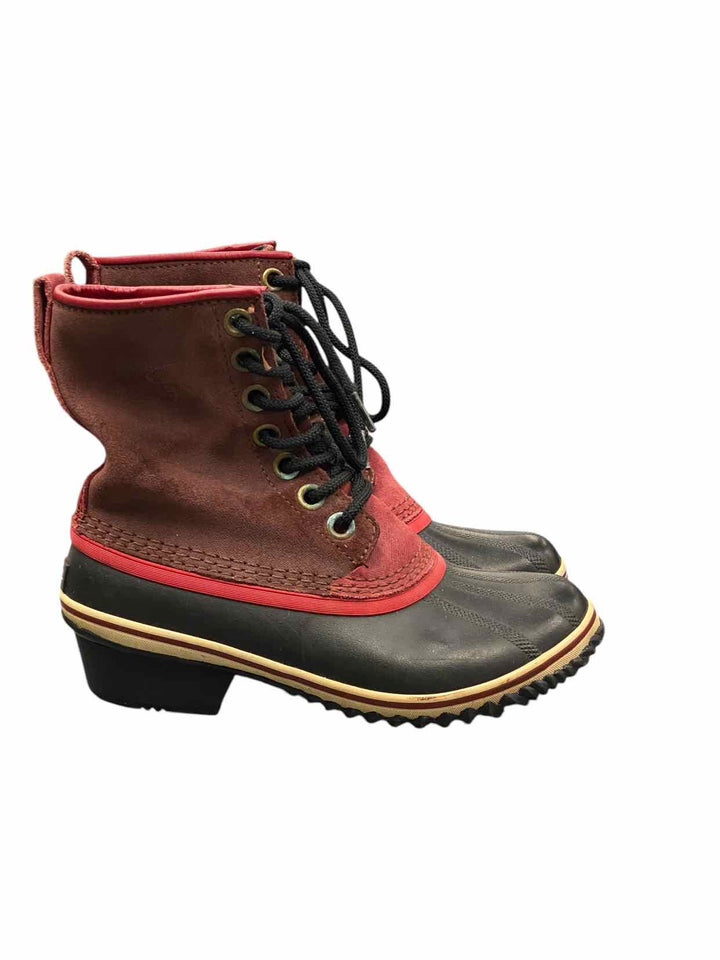 Sorel Shoe Size 7.5 Red Canvas Waterproof Boots(Ankle)