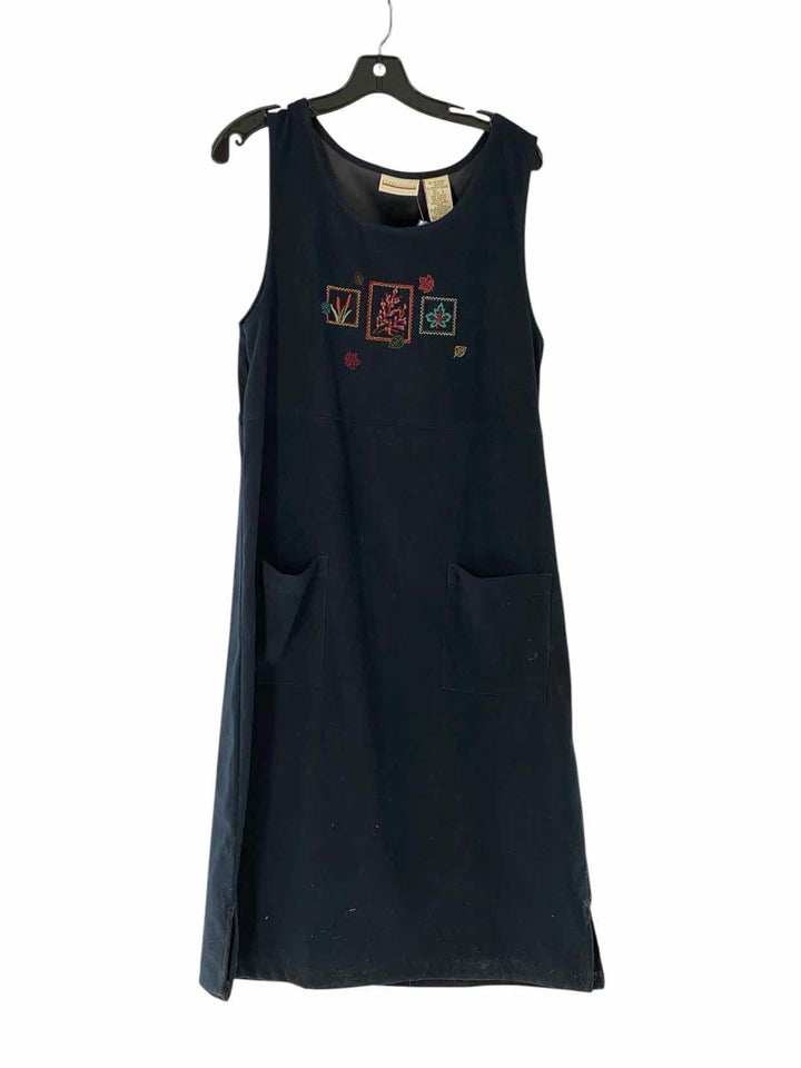 Expressions Size L Dark Navy Embroidered Dress