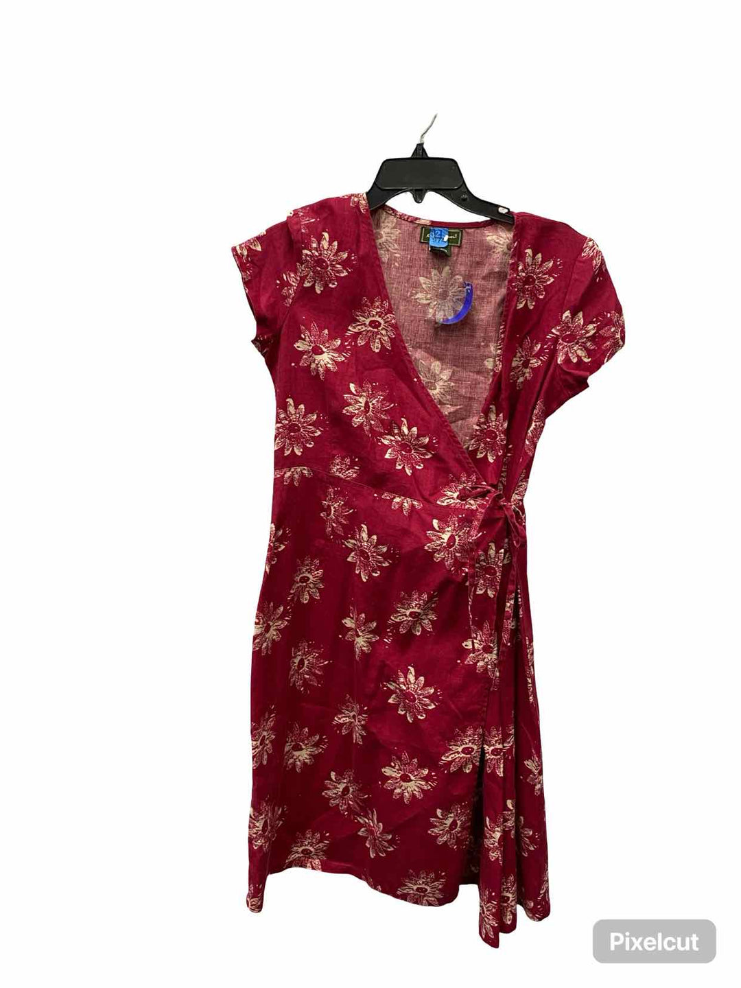 Eddie Bauer Size 8 Pink Floral 100% Linen Dress
