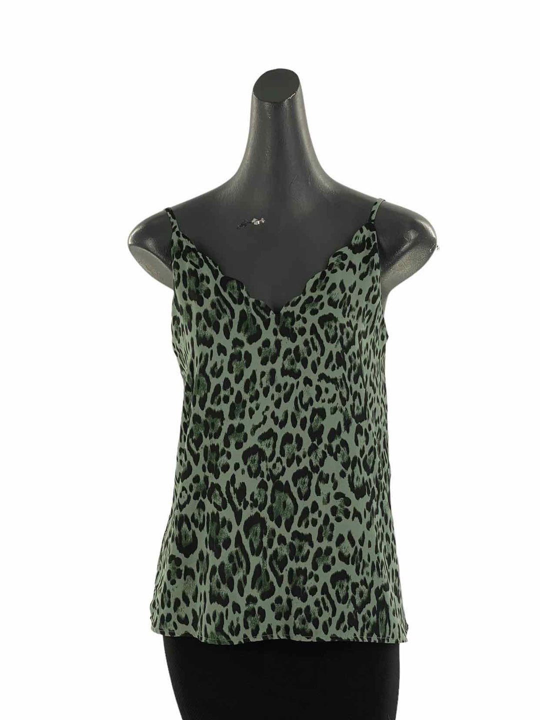 Socialite Size S Green Cheetah Tank Top