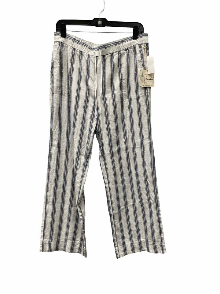 Cafe Marrakesh Size M White Grey Stripe Pants