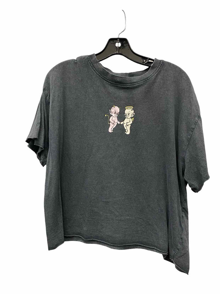 Urban Nation Size L Gray Print Short Sleeve Shirts