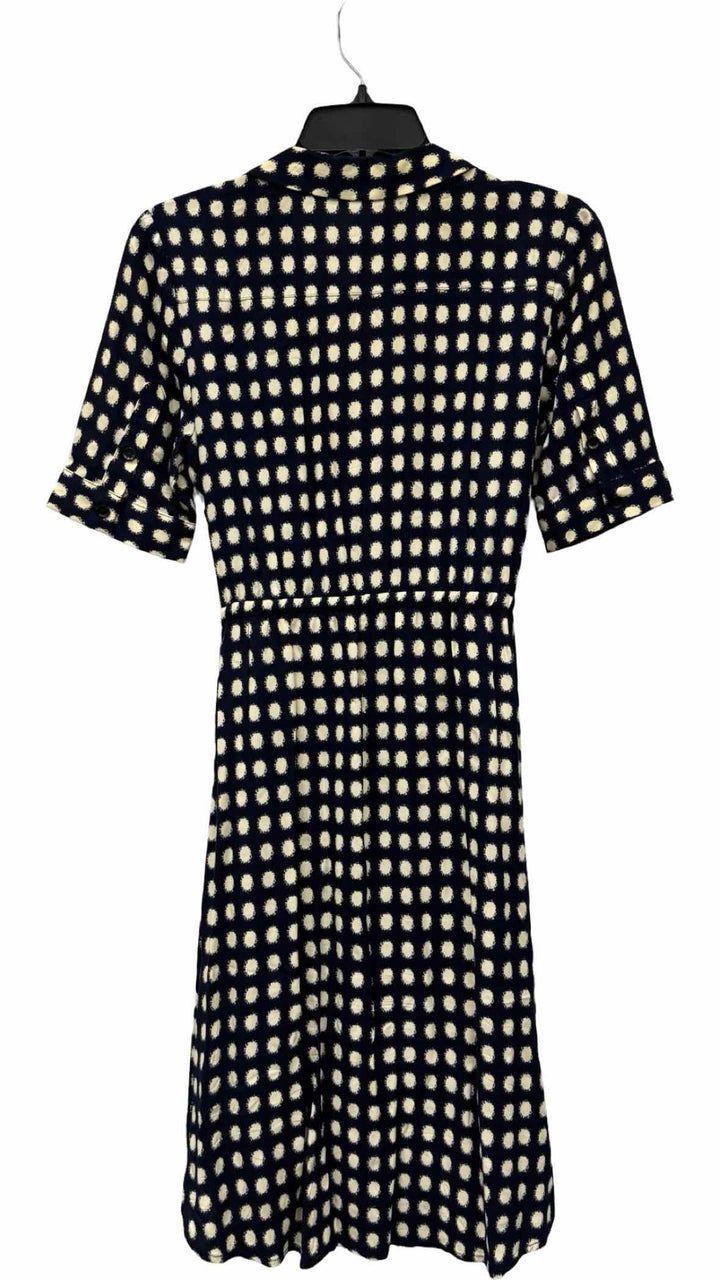 11.1 Tylho Size XS Navy Blue Cream Polka Dot Dress