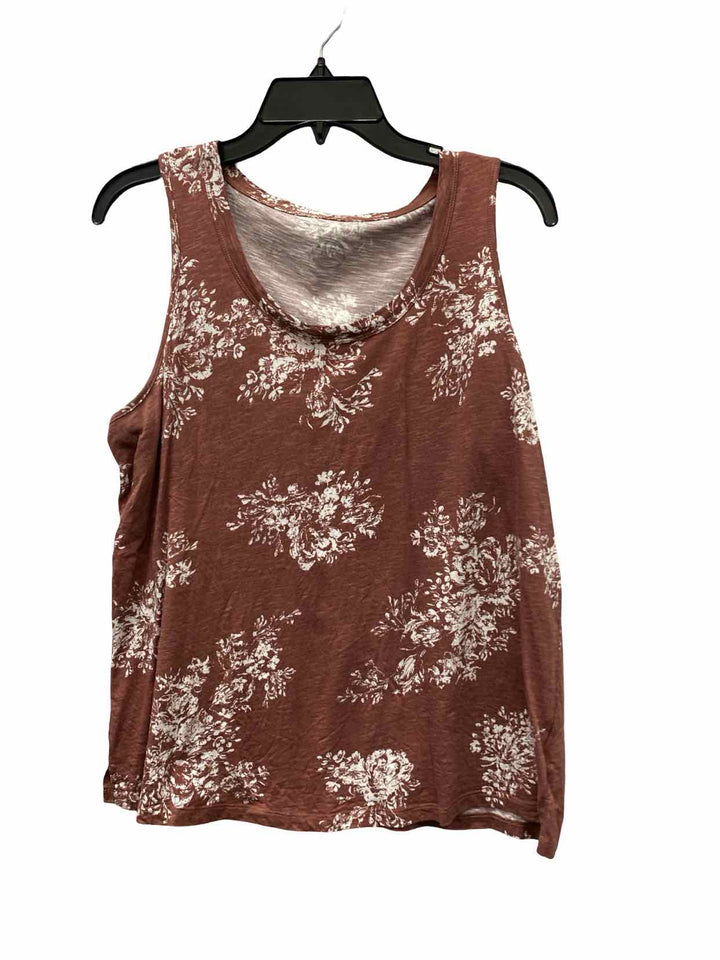 24/7 Maurices Size L Brown Floral Tank Top
