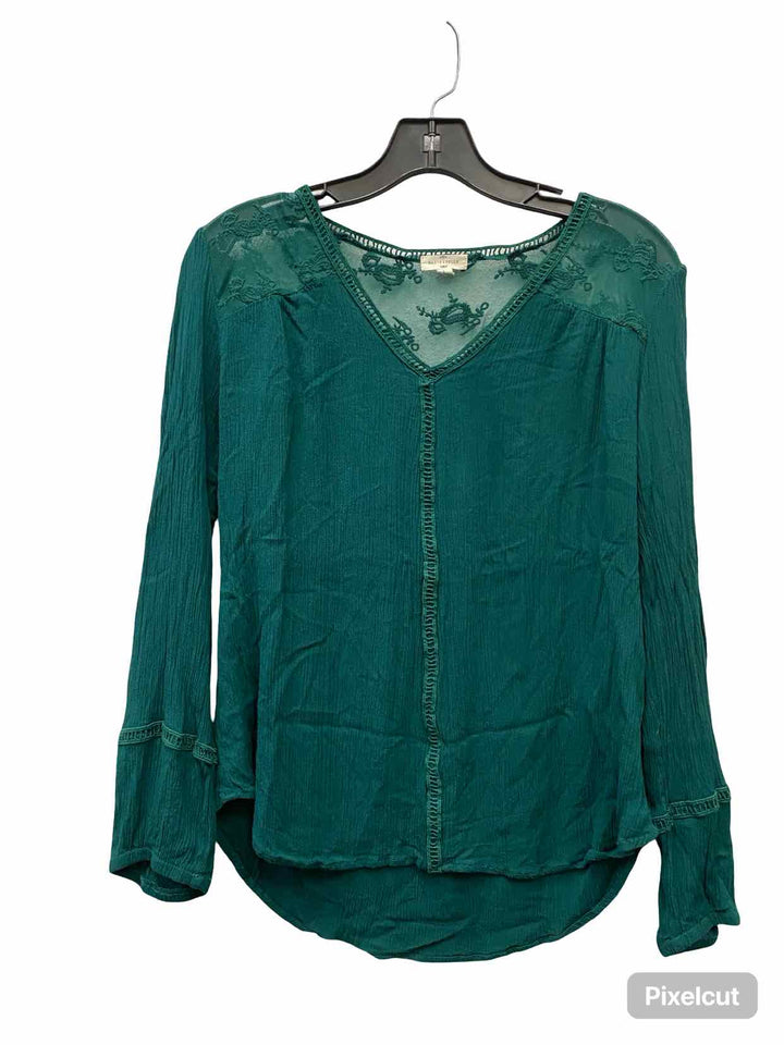 Mason & Belle Size L Green Long Sleeve Shirts