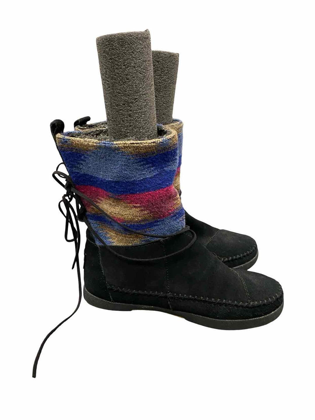 Toms Shoe Size 7 Black Leather Nepal Boots(Ankle)