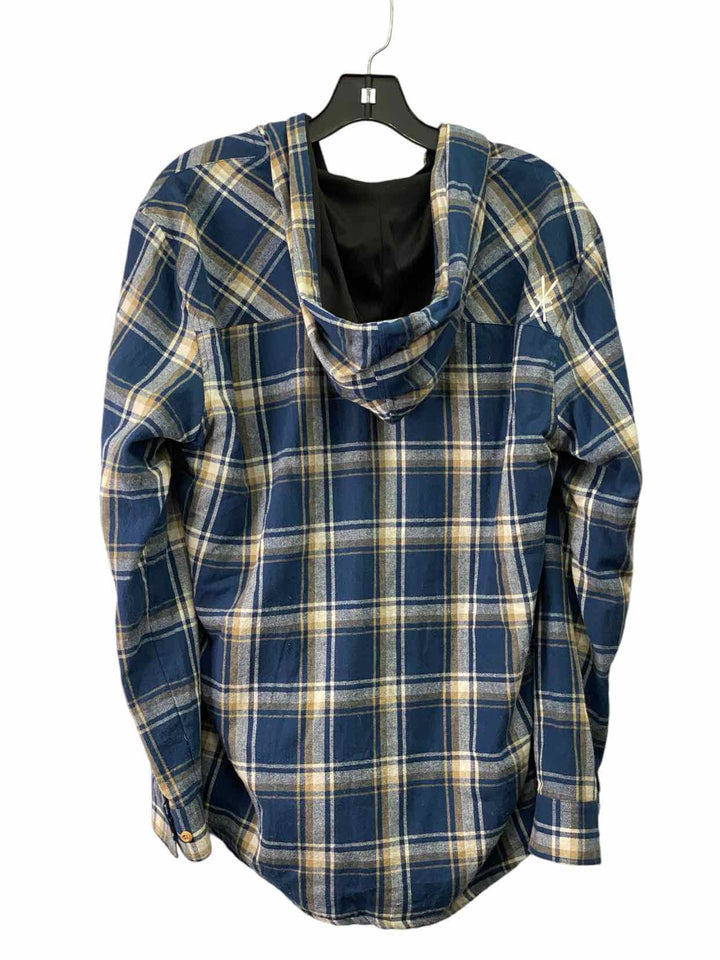 Girdwood brewing co Size L Blue Plaid Jacket