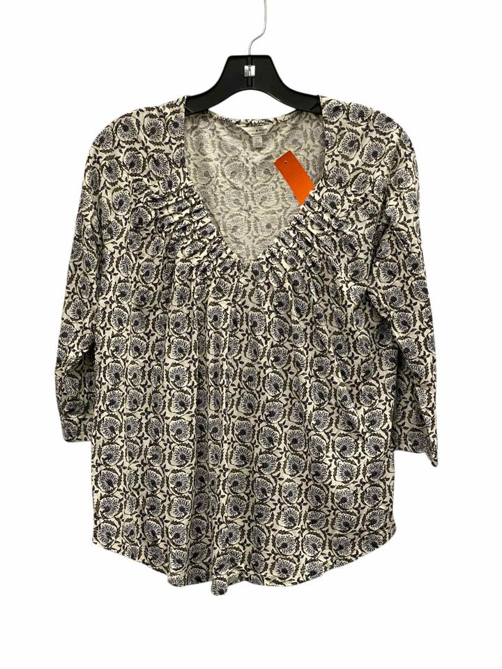 Lucky Brand Size S White Print Long Sleeve Shirts