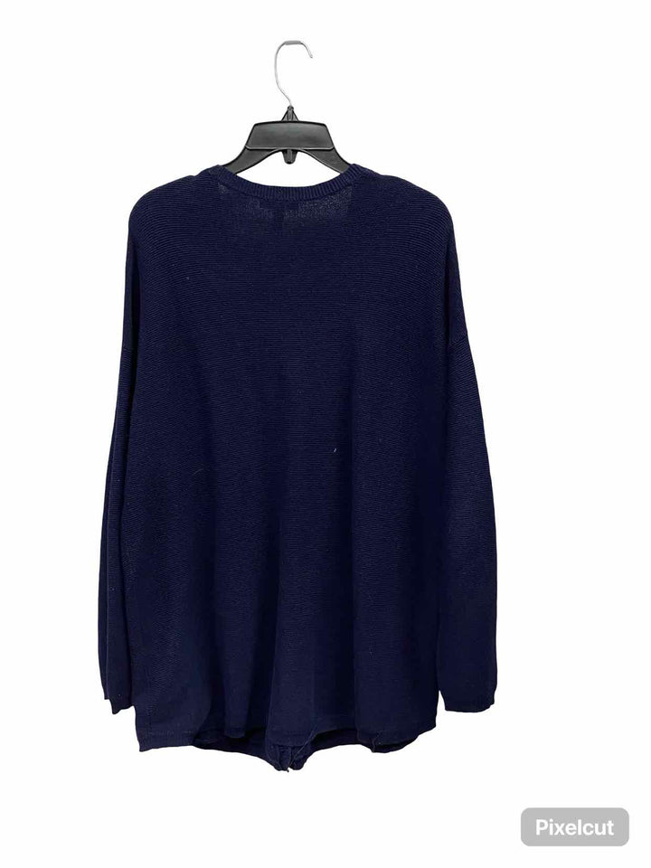 Eileen Fisher Size M Navy Cotton & Hemp Sweater