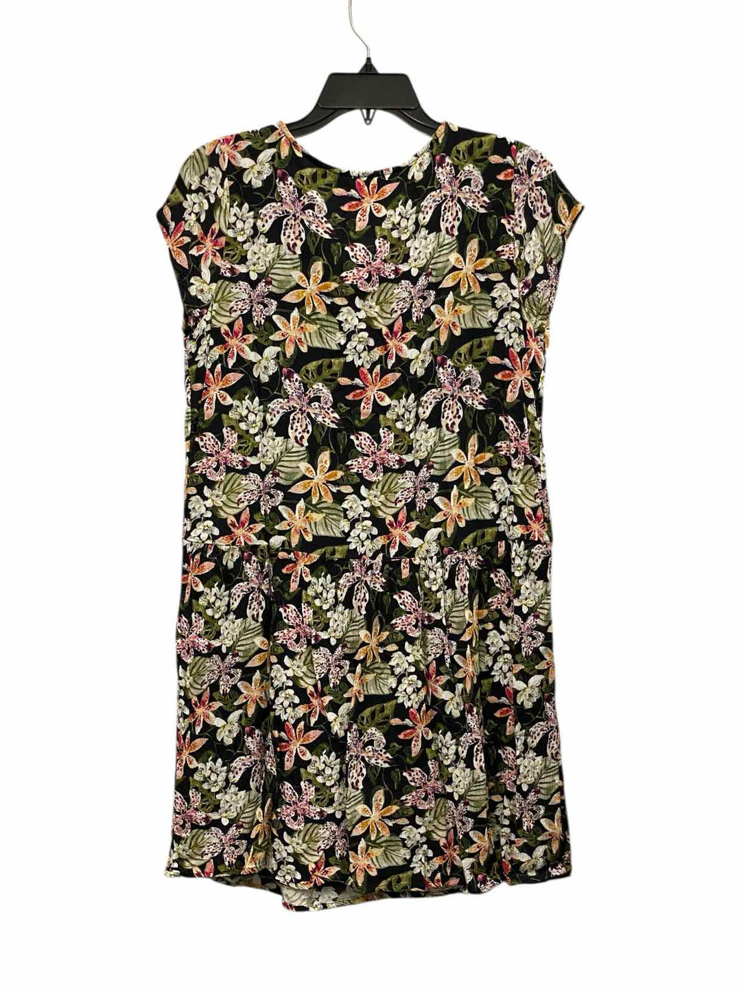 Garnet Hill Size S Black Multi Floral Dress